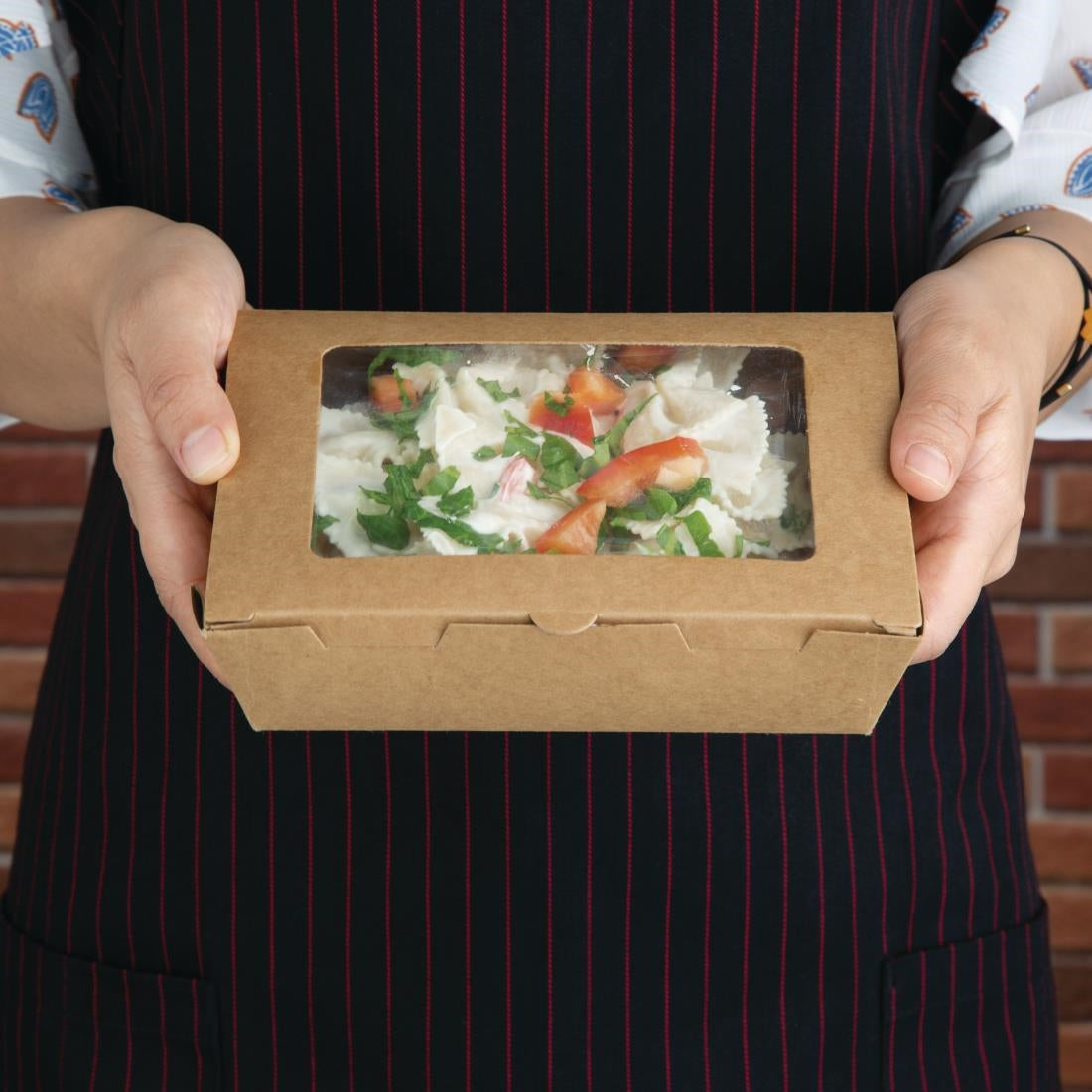 Fiesta Salad Box with PET Window 700ml (200 Pack) (Pack Quantity: 200. Size: 700ml) • PAS-FN897