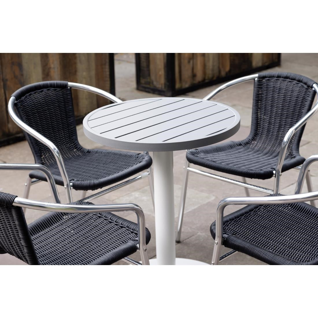 Bolero Cast Iron Round Table Base White (Dimensions: 548(W)x728(H)mm) • PAS-FT029