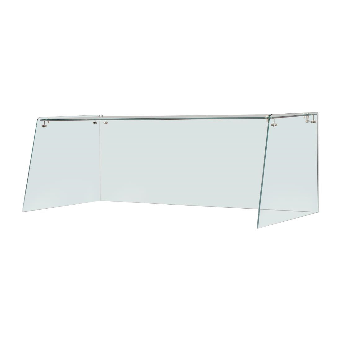 Straight Glass Sneeze Guard Assembly for 3 Door Counter • PAS-FT368