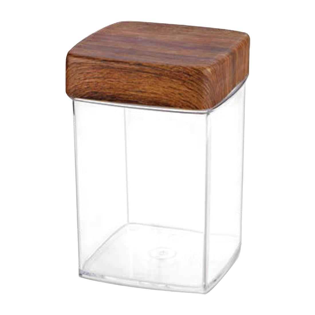 Evelin Square Food Storage Canister With Lid - 100x100x140mm (100x100x140mm) • PAS-FW292