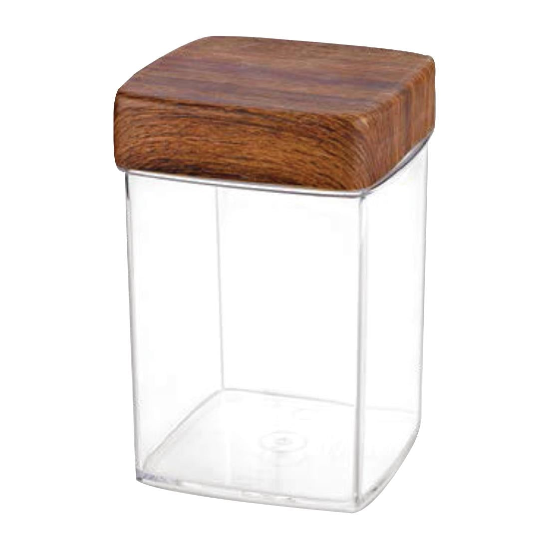 Evelin Square Food Storage Canister With Lid - 120x120x180mm (120x120x180mm) • PAS-FW293