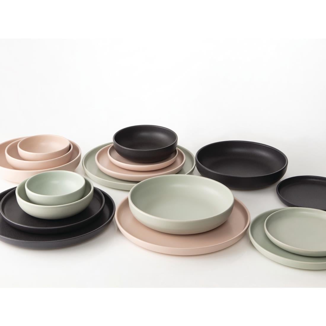 Eclipse Uno Round Bowls Black 220mm (6 Pack) (Pack Quantity: 6) • PAS-FW461