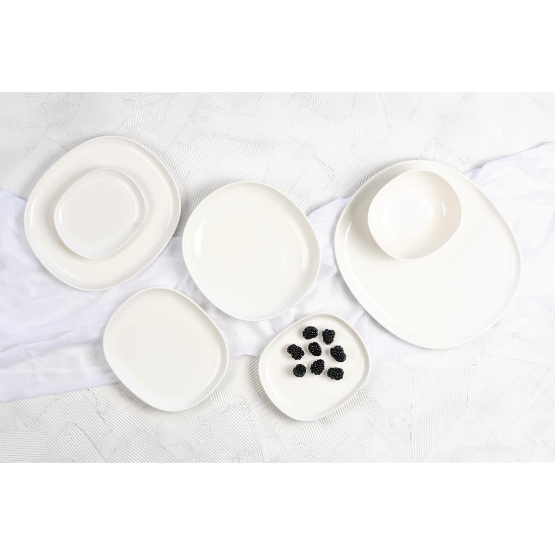 Sango Ora Oval Couple Plates White 285x250mm (6 Pack) (Pack Quantity: 6) • PAS-FW495