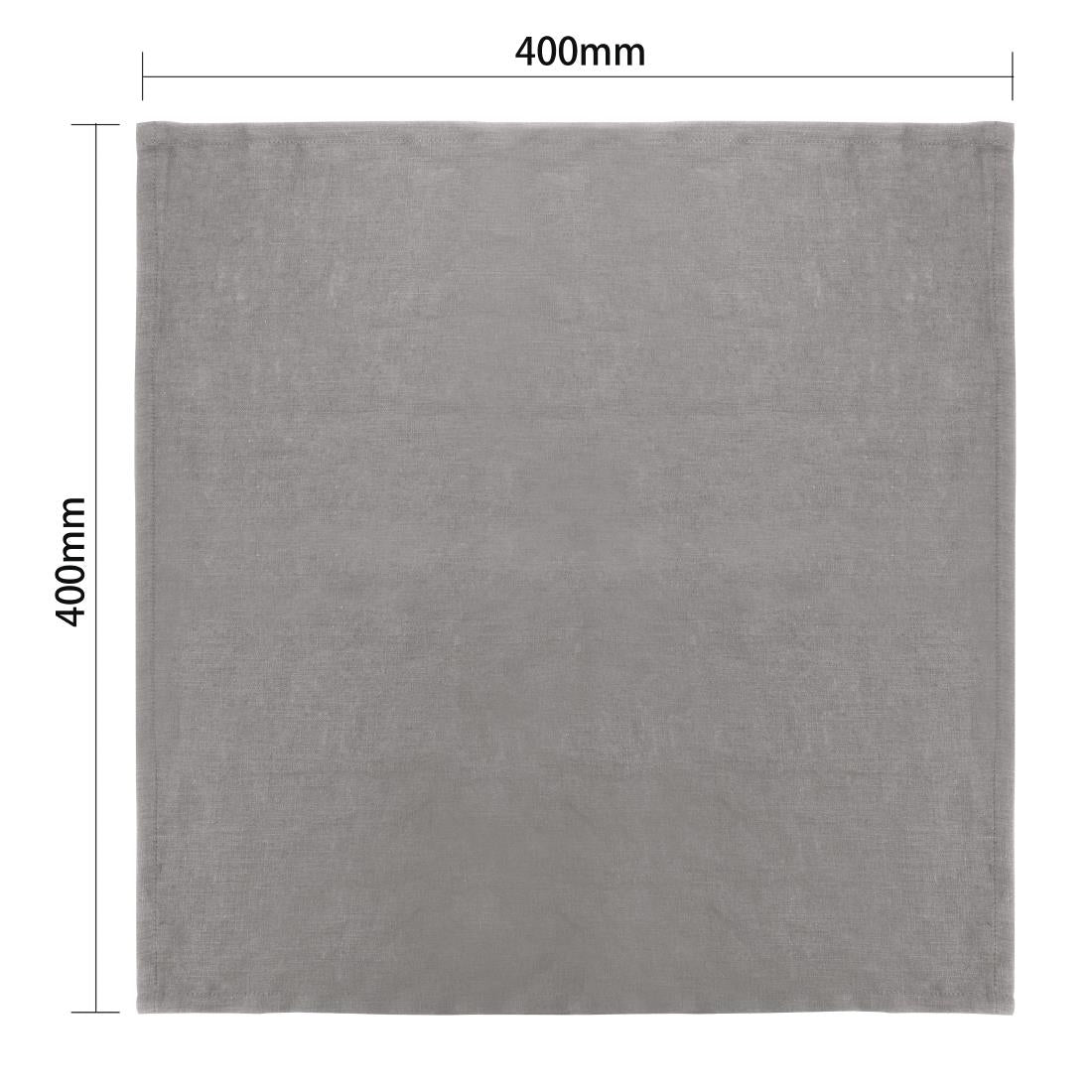 Olympia Linen Table Napkin Grey 400x400mm (12 Pack) • PAS-FW698