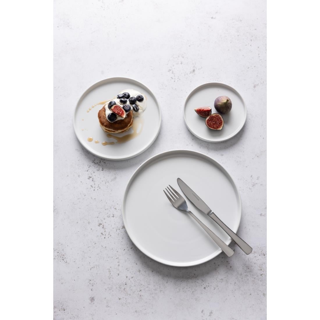Olympia Whiteware Flat Round Plate - 215mm 8" (6 Pack) • PAS-FW813