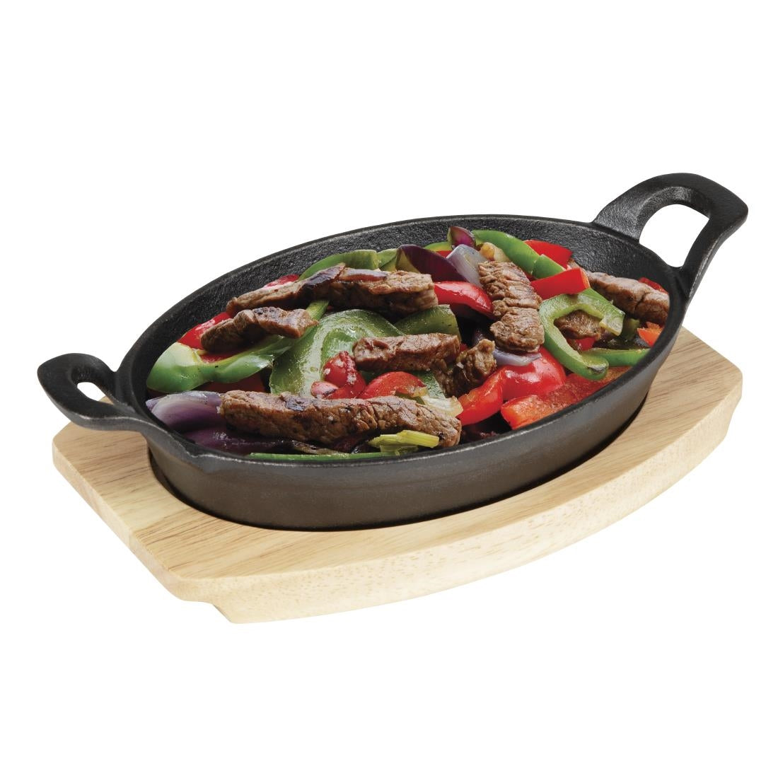 Olympia Hevea Board for Cast Iron Oval Eared Dish 260x165mm (FW817) (For Olympia dish 260x165mm - FW817 | 260(L)x165(W)x19(H)mm) • PAS-FW977