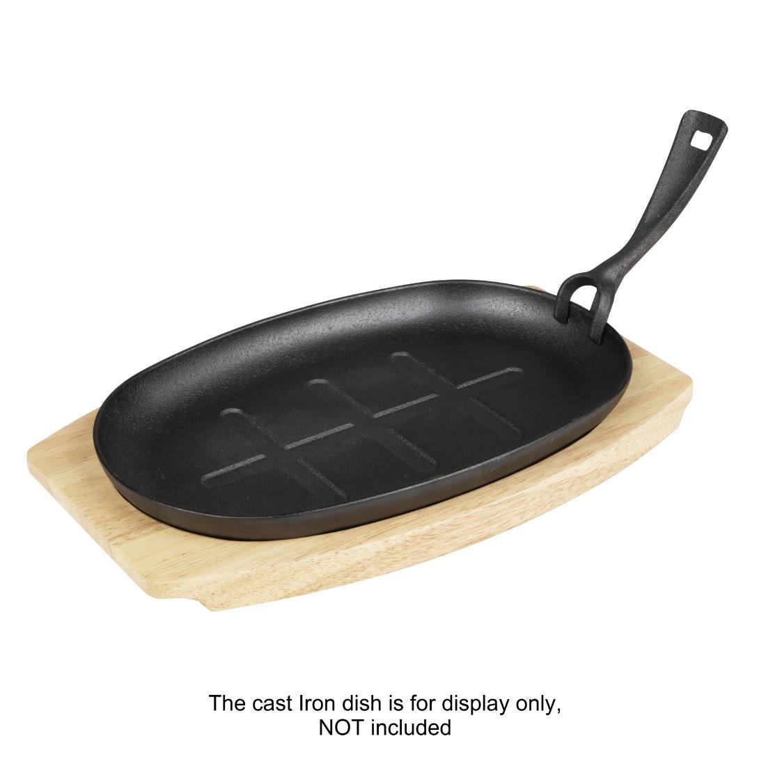 Olympia Hevea Board for Cast Iron Oval Sizzler 335x205mm (GJ557) (For Olympia sizzler 335x205mm - GJ557 | 335(L)x 205(W)x 19(H)mm) • PAS-FW979
