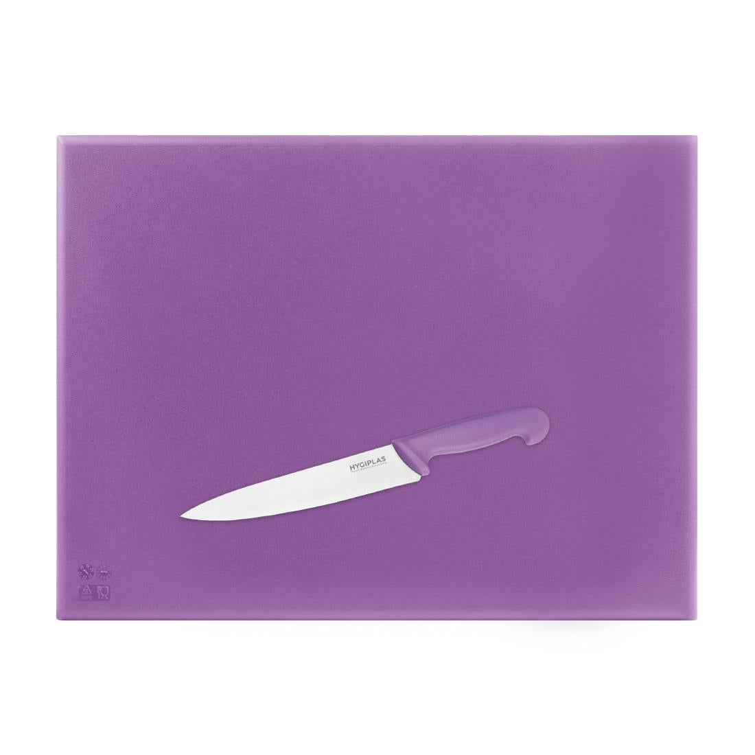 Hygiplas Extra Thick High Density Chopping Board Purple - 600x450x25mm (600(L)x450(W)x25(H)mm| HDPE | For allergenic foods) • PAS-FX104