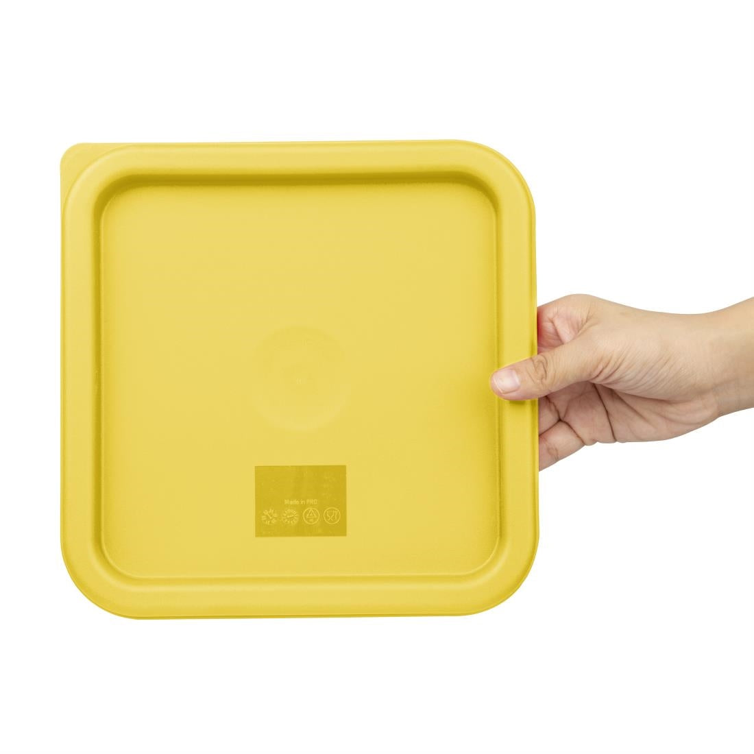 Hygiplas Square Food Storage Container Lid Yellow Medium • PAS-FX138