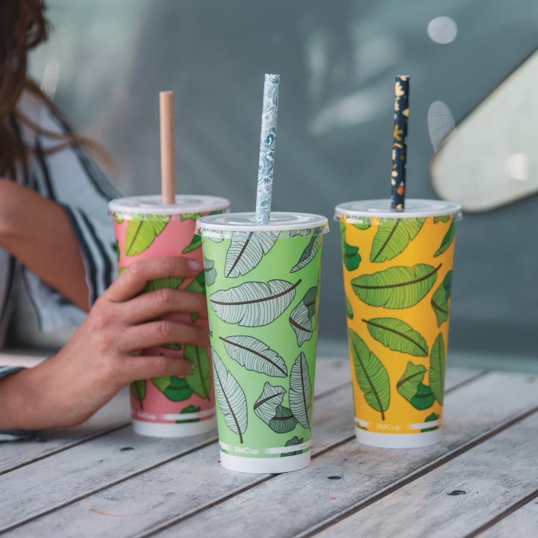 BioPak Paper Cold BioCup 650ml 22oz (1000 Pack) (Recyclable | Mix of 4 bright colours | Pack of 1000) • PAS-FY088