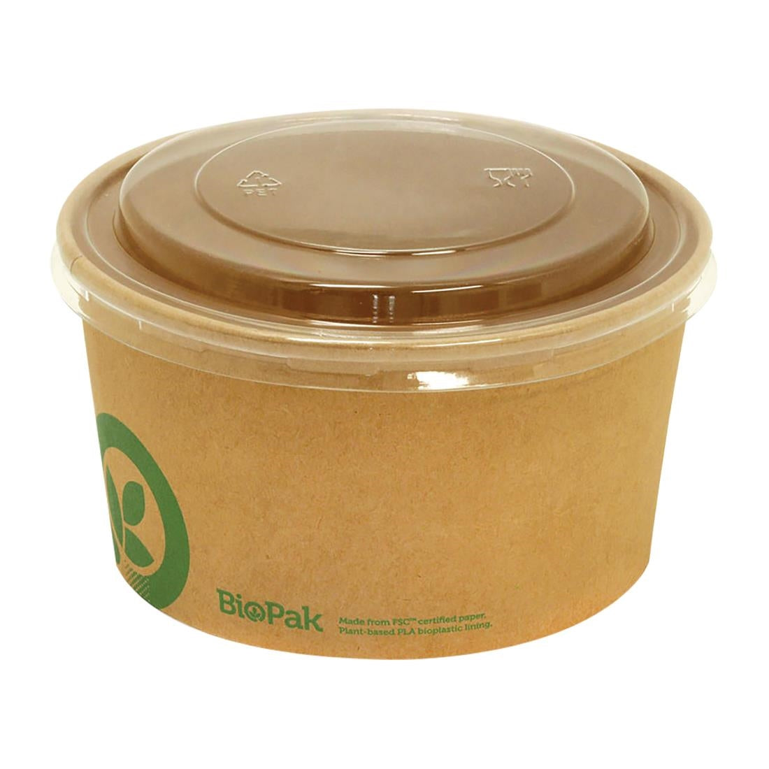 Biopak PET Lid for Kraft BioBowl 500-1000ml (400 Pack) (Recyclable | PET | Pack of 400) • PAS-FY099