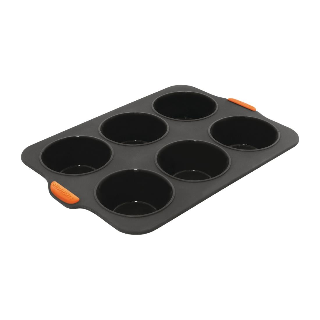 Bakemaster Reinforced Silicone Muffin Pan Large 6 Cup (90x45mm) Grey - 35.5x24x5cm • PAS-FY436