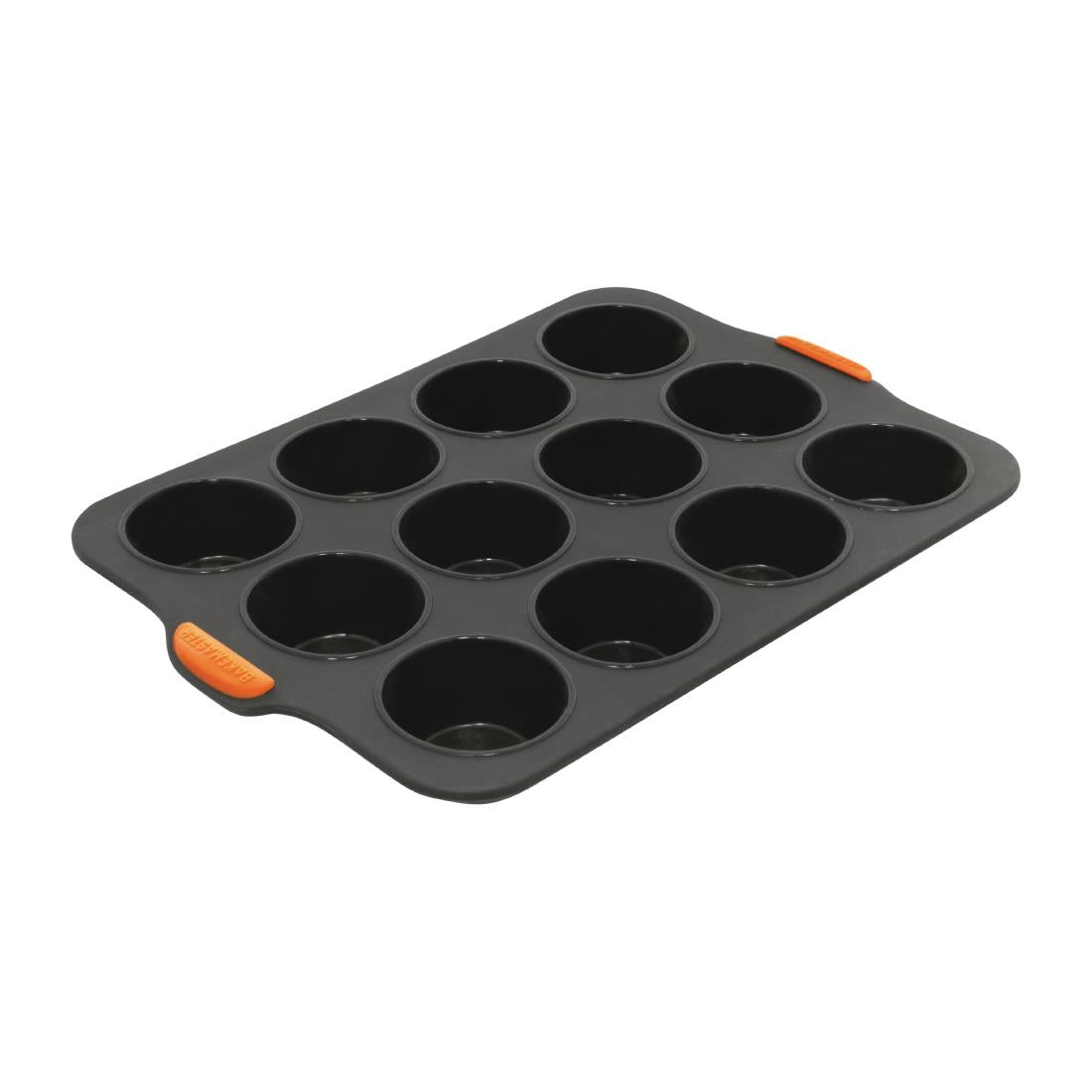 Bakemaster Reinforced Silicone Muffin Pan 12 Cup (65x35mm) Grey - 35.5x24.5cm • PAS-FY441