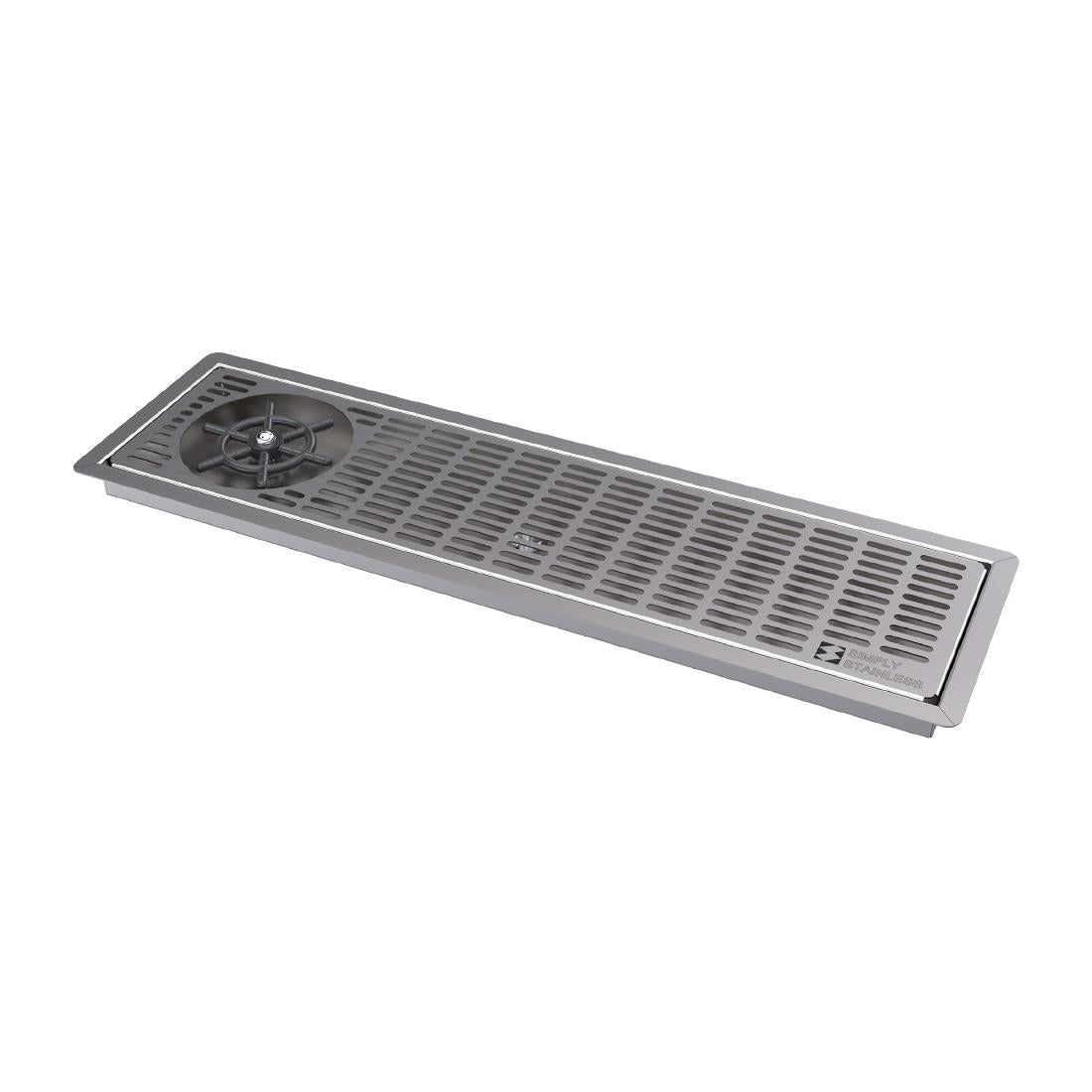 Simply Stainless Drip Tray with Glass Rinser 600mm wide • PAS-FY575