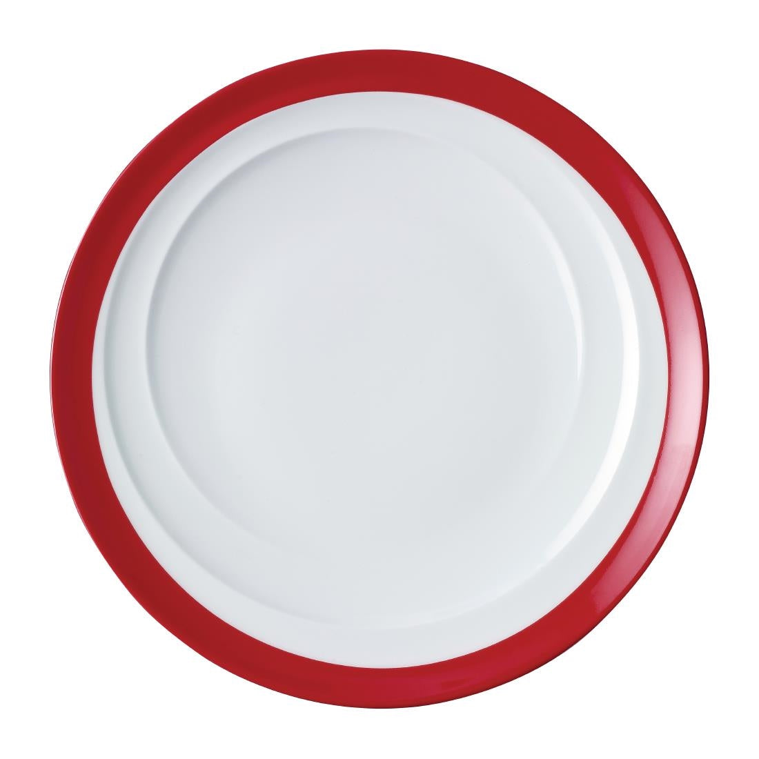 Royal Porcelain Maxadura Resonate Red Band Round Plate Coupe 165mm (48 Pack) • PAS-FY903