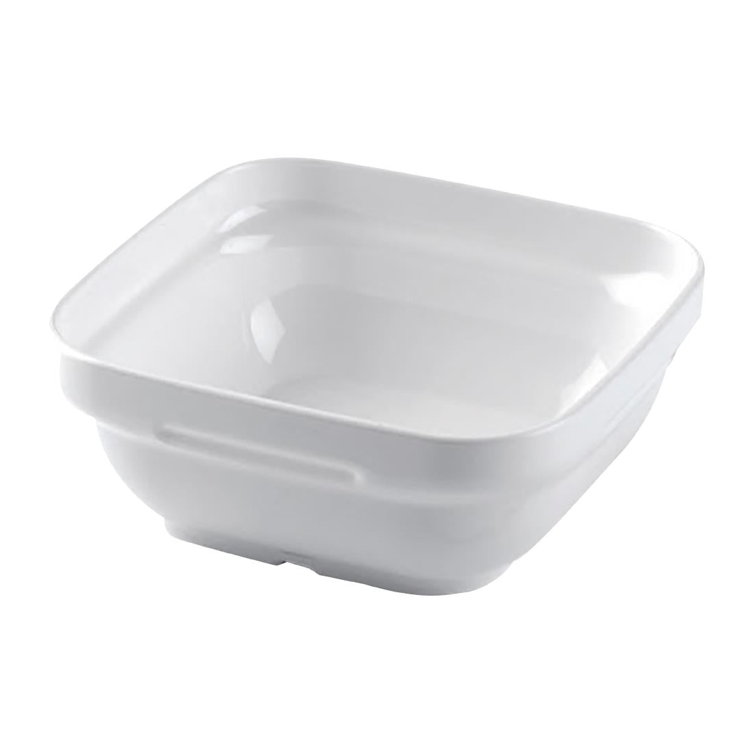 Poliware Reuseable Terrina Square Bowl White (16 Pack) (White | Pack of 16) • PAS-FZ477