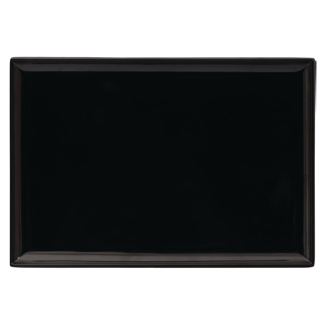 Ryner Melamine Rectangle Platter Black 350x240mm (Material: Melamine | Colour: Black. 350x240mm | Sold individually) • PAS-GB697