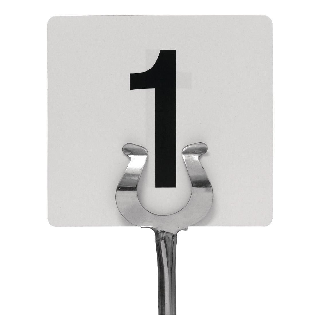 Table Numbers Plastic Black On White 1-100 - 105x95mm (Size: 95(H) x 105(W)mm. Pack Quantity: 100) • PAS-GC087