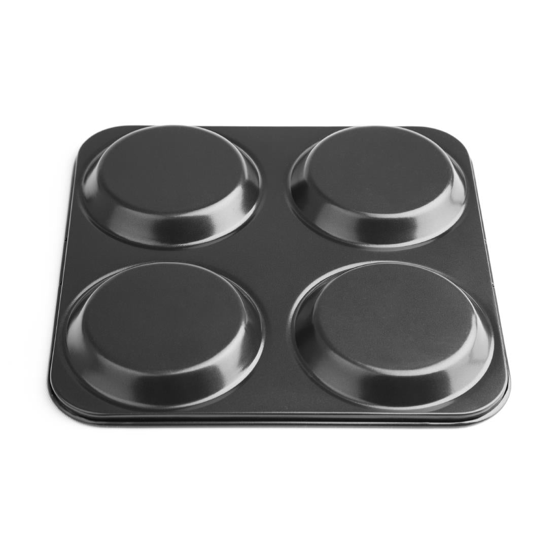 Vogue Carbon Steel Non-Stick Yorkshire Pudding Tray 4 Cup • PAS-GD012