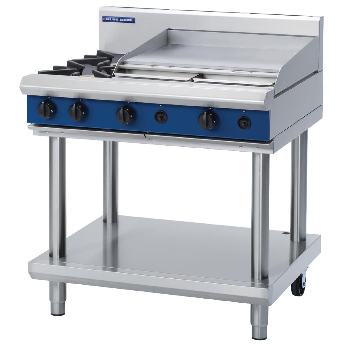 Blue Seal by Moffat Freestanding 2 Burner Propane Gas Cooktop & Griddle Plate G516B-LS • PAS-GE830-P