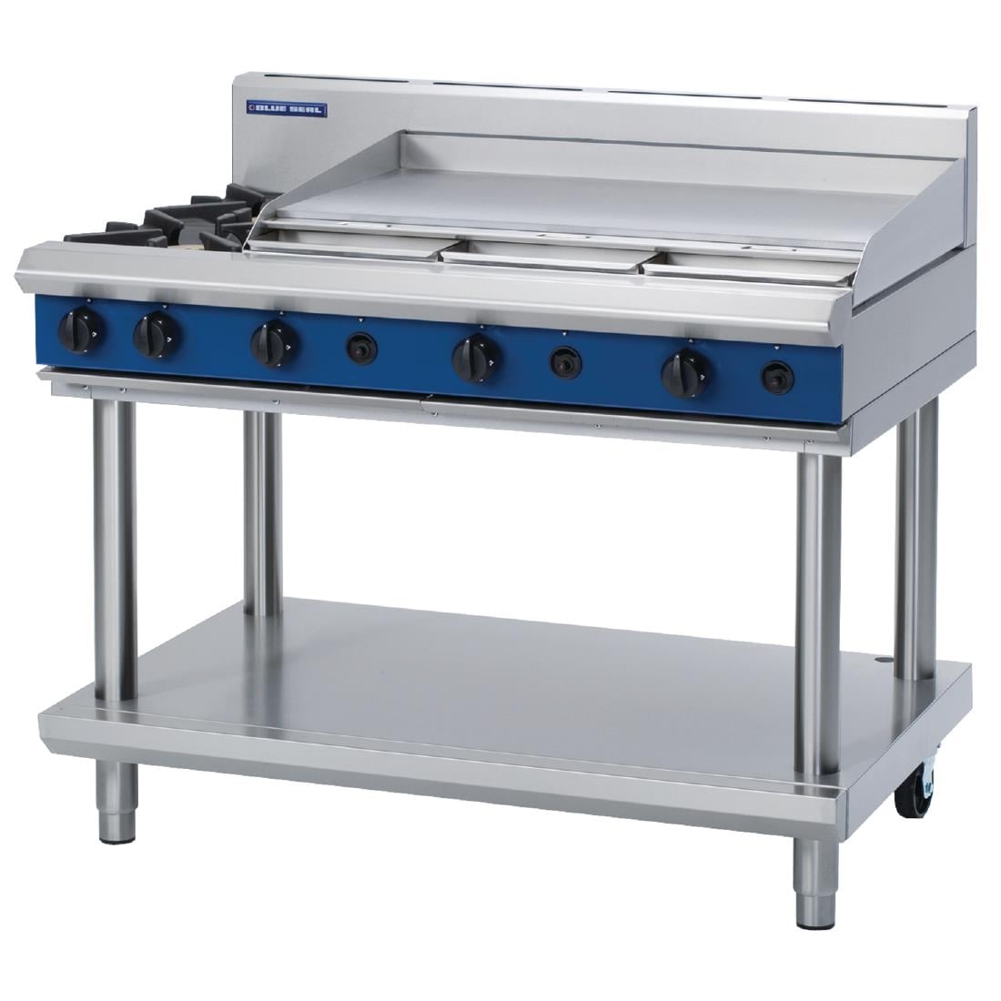 Blue Seal by Moffat Freestanding 2 Burner Propane Gas Cooktop with Griddle Plate G518A-LS • PAS-GE833-P
