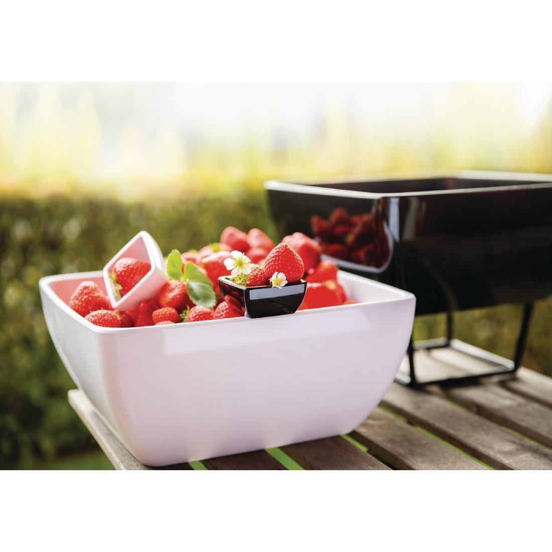 APS Pure Melamine White Square Bowl 190mm • PAS-GF136