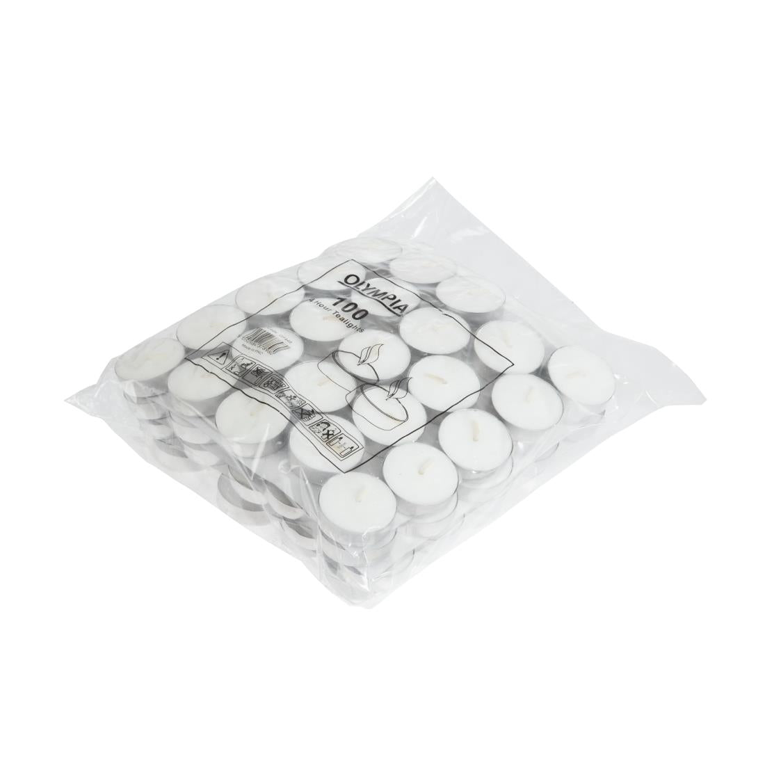 Olympia 4 Hour Tealights (100 Pack) (4 hour burn time. Pack quantity: 100.) • PAS-GF448