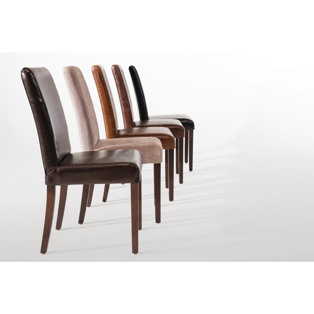 Bolero Faux Leather Dining Chairs Brown (2 Pack) • PAS-GF955