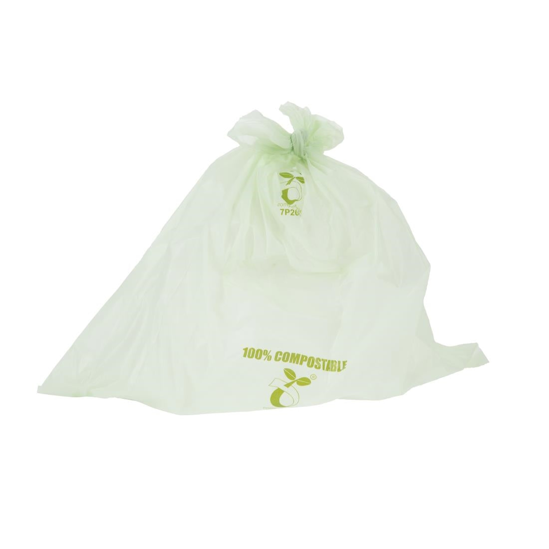 Jantex Green Compostable Bin Liners 10Ltr (24 Pack) (Capacity: 10Ltr. Maximum Weight Capacity: 3-5kg. 445(L)x390(W)mm) • PAS-HW684