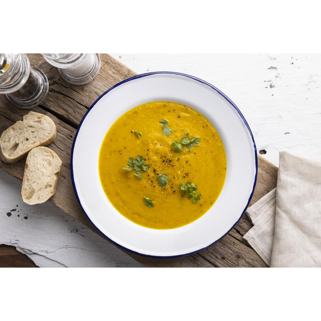 Olympia Enamel Soup Plate - 245mm 9 1/2" 490ml (6 Pack) (245mm(Ø) / 9.5" | Pack of 6) • PAS-GM513