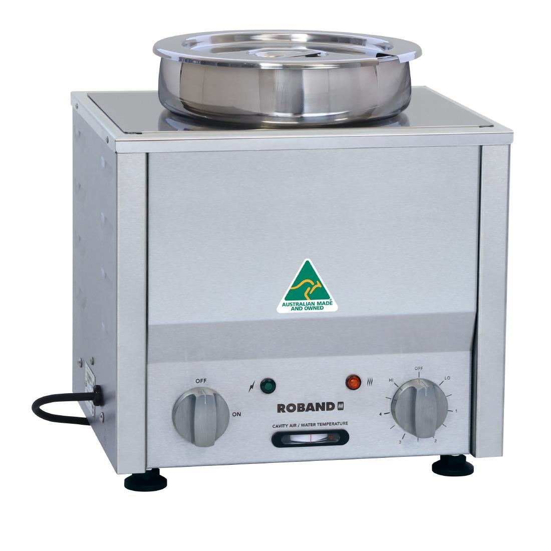 Roband BM1E Countertop Bain-Marie With 1x 200mm Round Gastronorm Pot And Lid • PAS-GP881