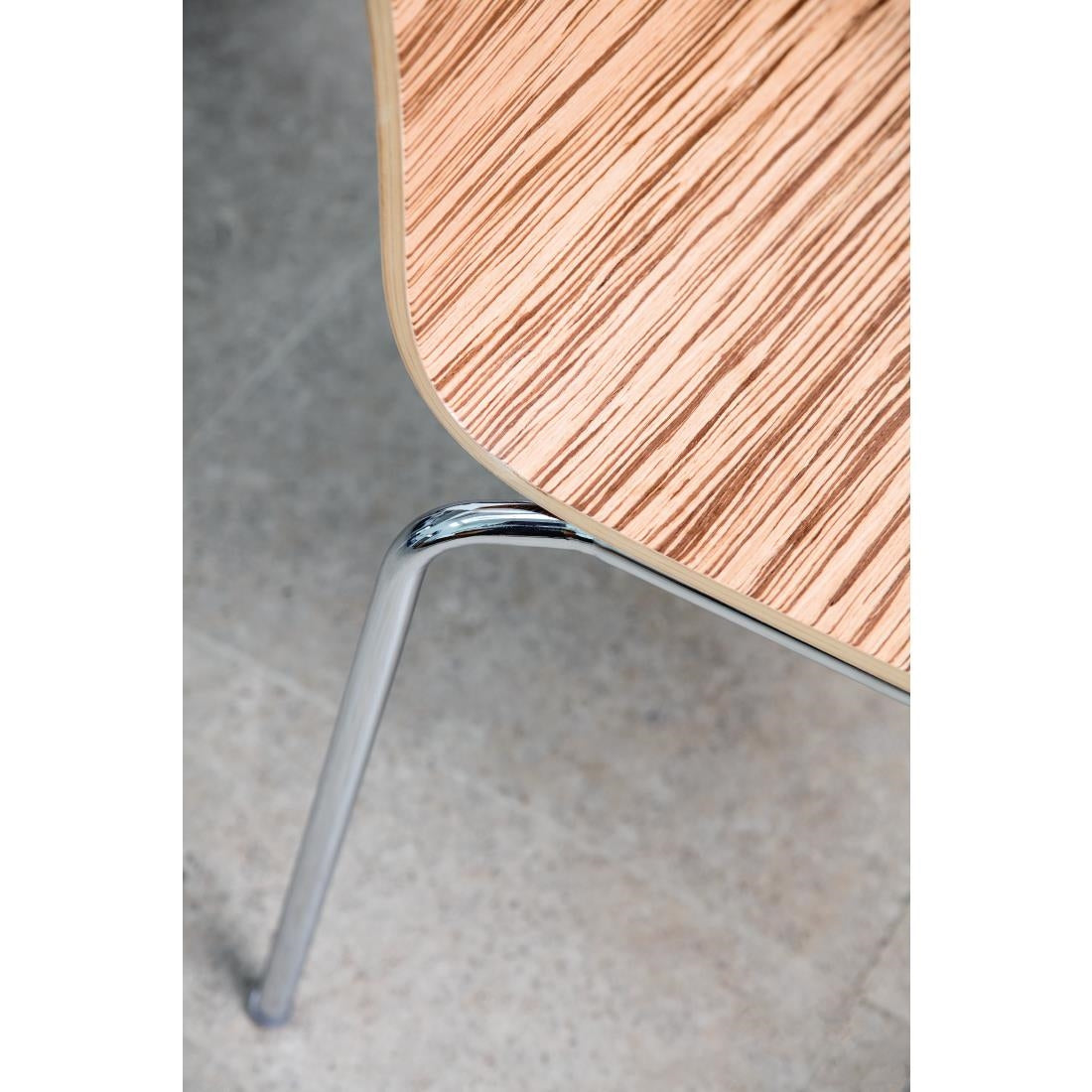 Bolero Square Back Side Chair Zebrano (4 Pack) • PAS-GR344