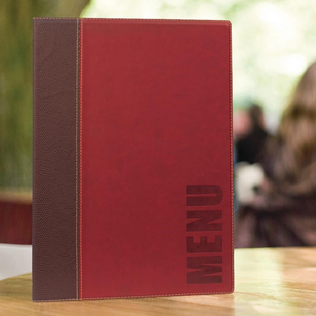 Securit Contemporary Menu Cover A4 Red • PAS-H717