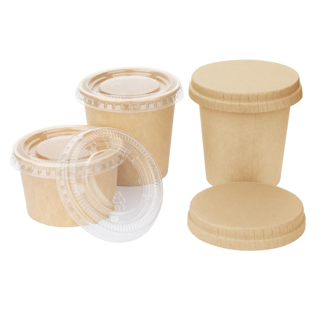 Fiesta Recyclable Paper Lids for Portion Pots (1000 Pack) (Fits Fiesta Recyclable 50/80/100ml Paper Portion Pots | Pack Quantity: 1000) • PAS-HC269