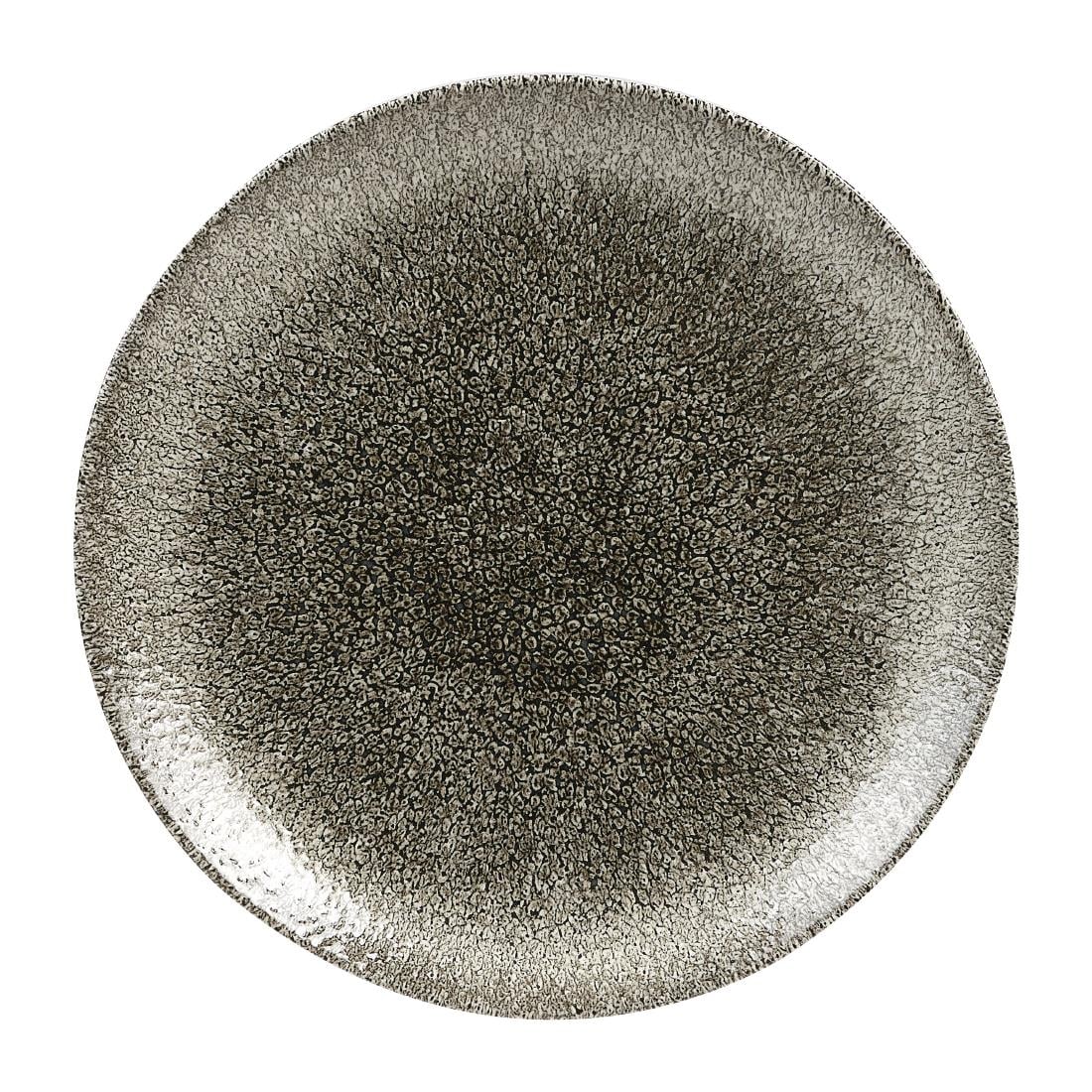 Churchill Studio Prints Raku Round Coupe Plates Quartz Black 217mm (12 Pack) (217(Ø)mm / 8 1/2". Colour: Black. Pack quantity: 12.) • PAS-HC769