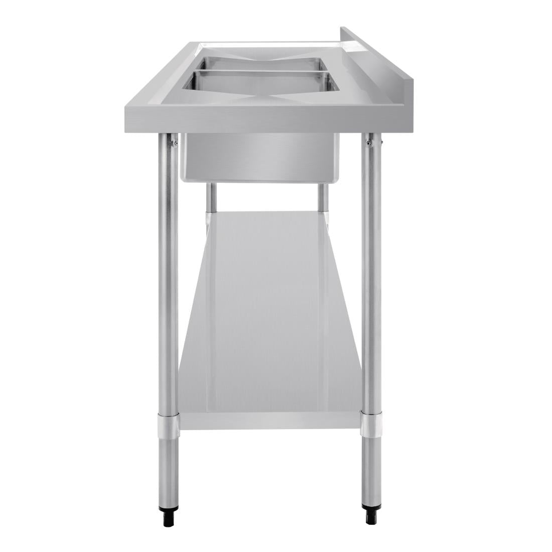 Vogue Double Bowl Sink Double Drainer - 2400mm x 700mm 90mm Drain • PAS-HC921