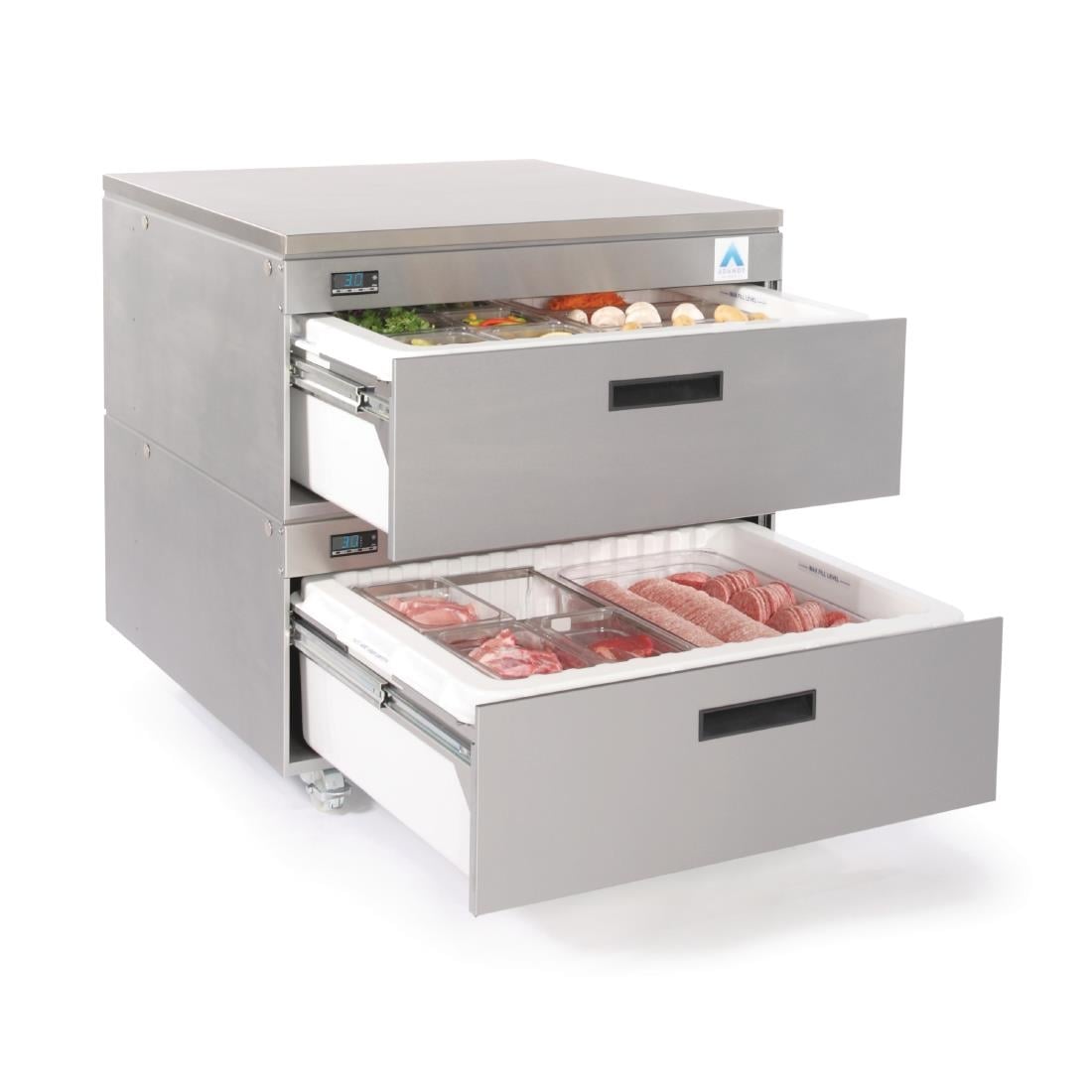 Adande VCR2.CW Refrigeration Unit w/ Rear Engine - Double Drawer • PAS-HD031