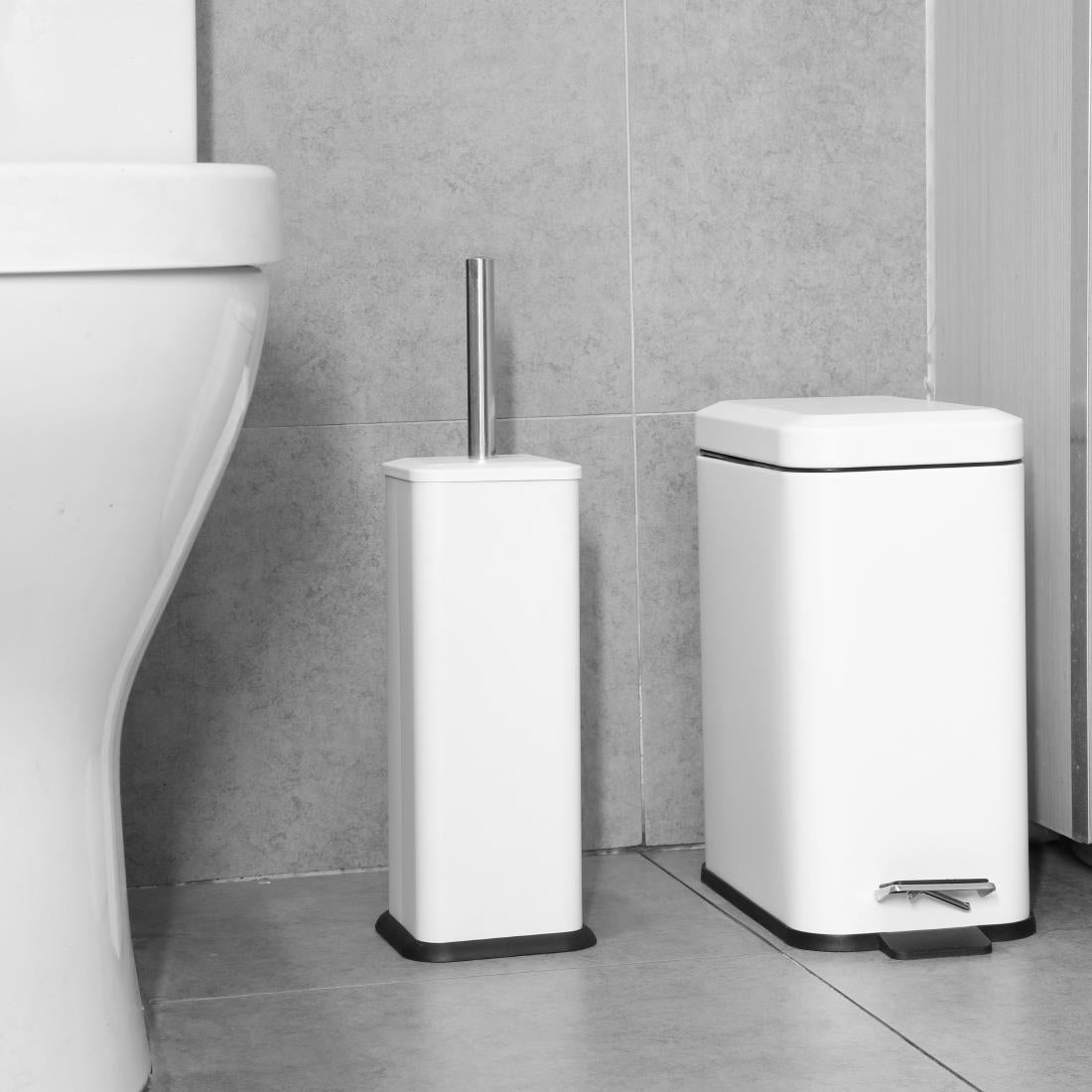 Jantex Square Toilet Brush and Holder - White • PAS-HT477