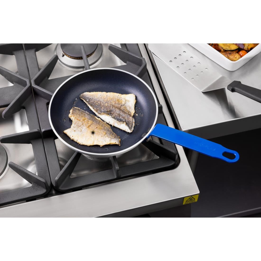 Hygiplas Aluminium Non-stick Teflon Platinum Plus Frying Pan with Blue Handle 24cm • PAS-HT971