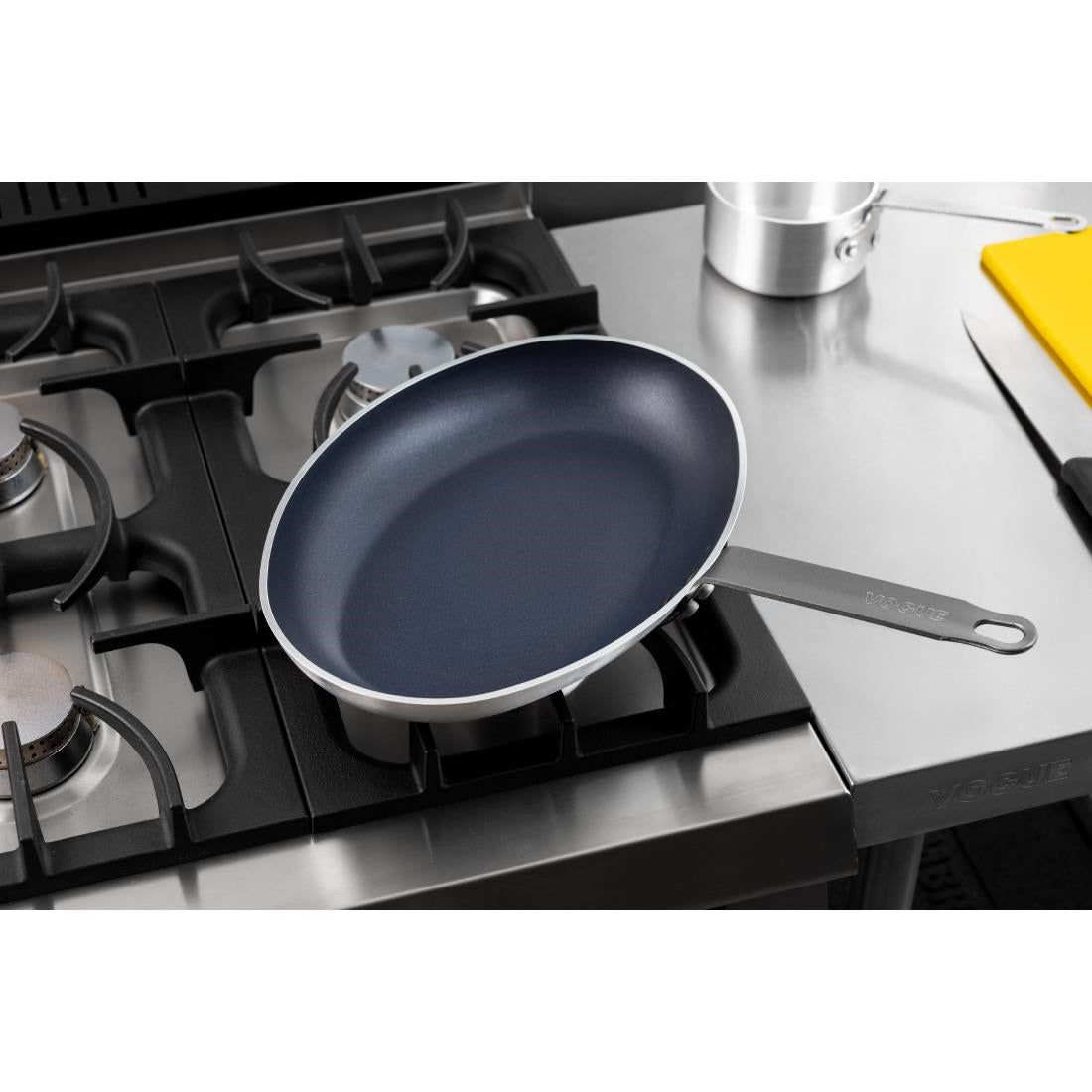 Vogue Aluminium Non-Stick Teflon Platinum Plus Oval Frying Pan 360mm • PAS-HT988
