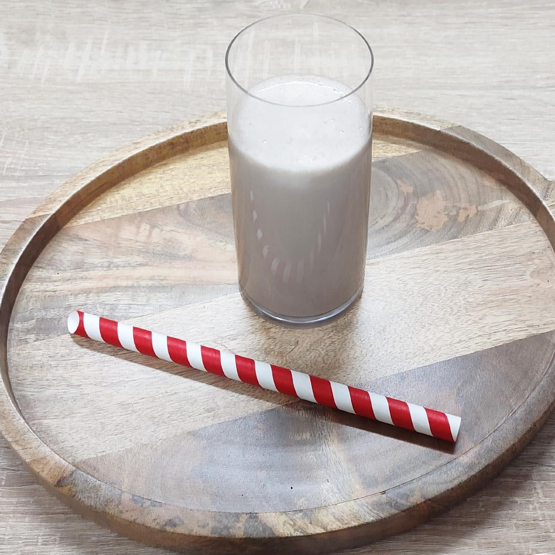 Fiesta Compostable Bubble Tea Straw Red & White 12x210mm (150 Pack) (210(L)x12(Ø)mm | Pack Quantity: 150) • PAS-HU368