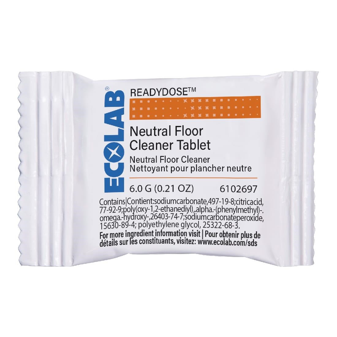 Ecolab ReadyDose Neutral Floor Cleaner Tablet 6g (60 Pack) (Pack Quantity: 60x 6g individually wrapped tablets) • PAS-HU618