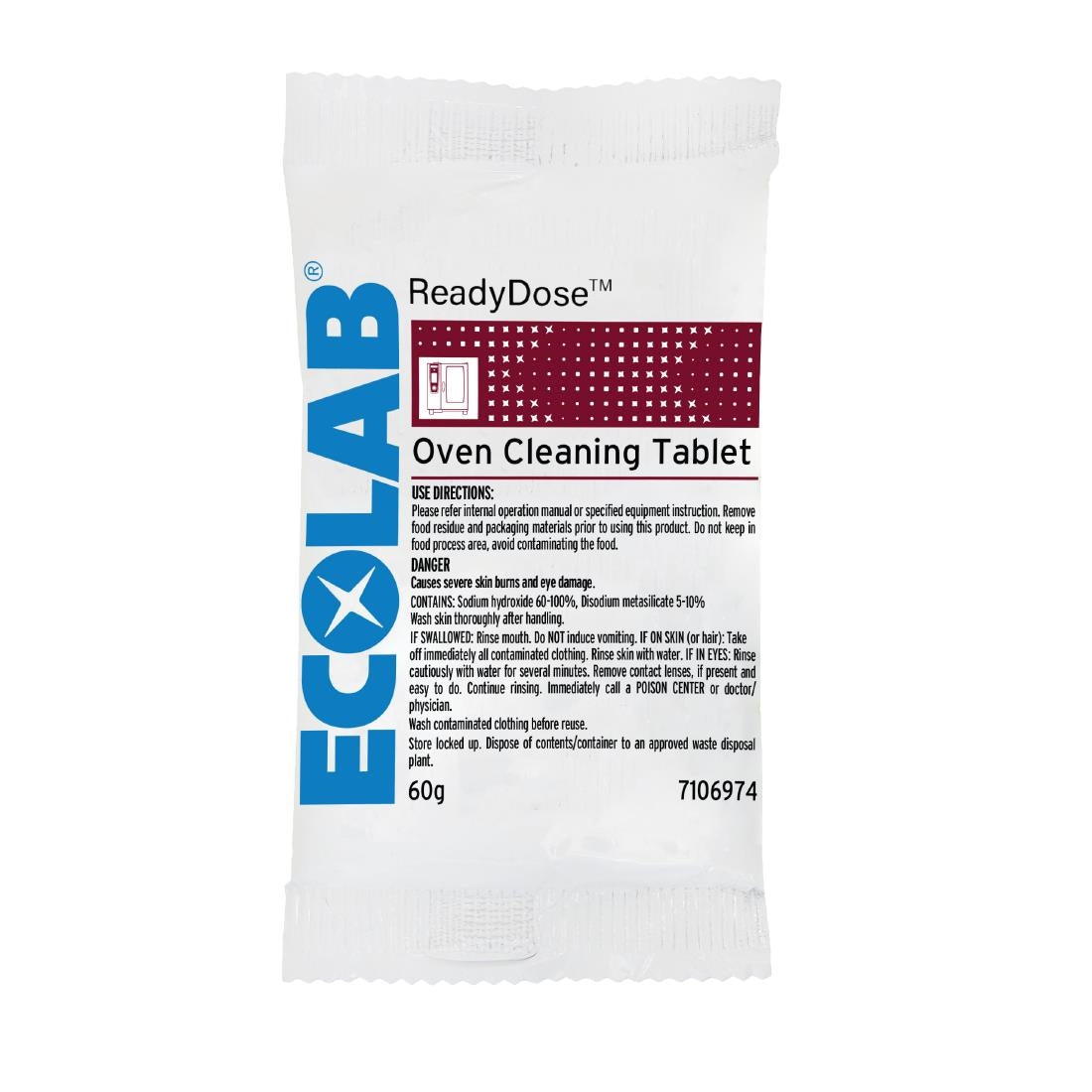 Ecolab ReadyDose Oven Cleaning Tablets 60g (50 Pack) (Pack Quantity: 50x 60g individually wrapped tablets) • PAS-HU619