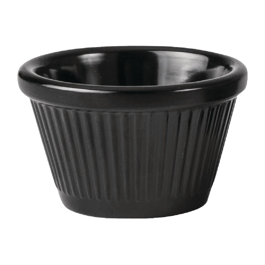 Coucou Melamine Ramekin Fluted Black - 45ml • PAS-HU749