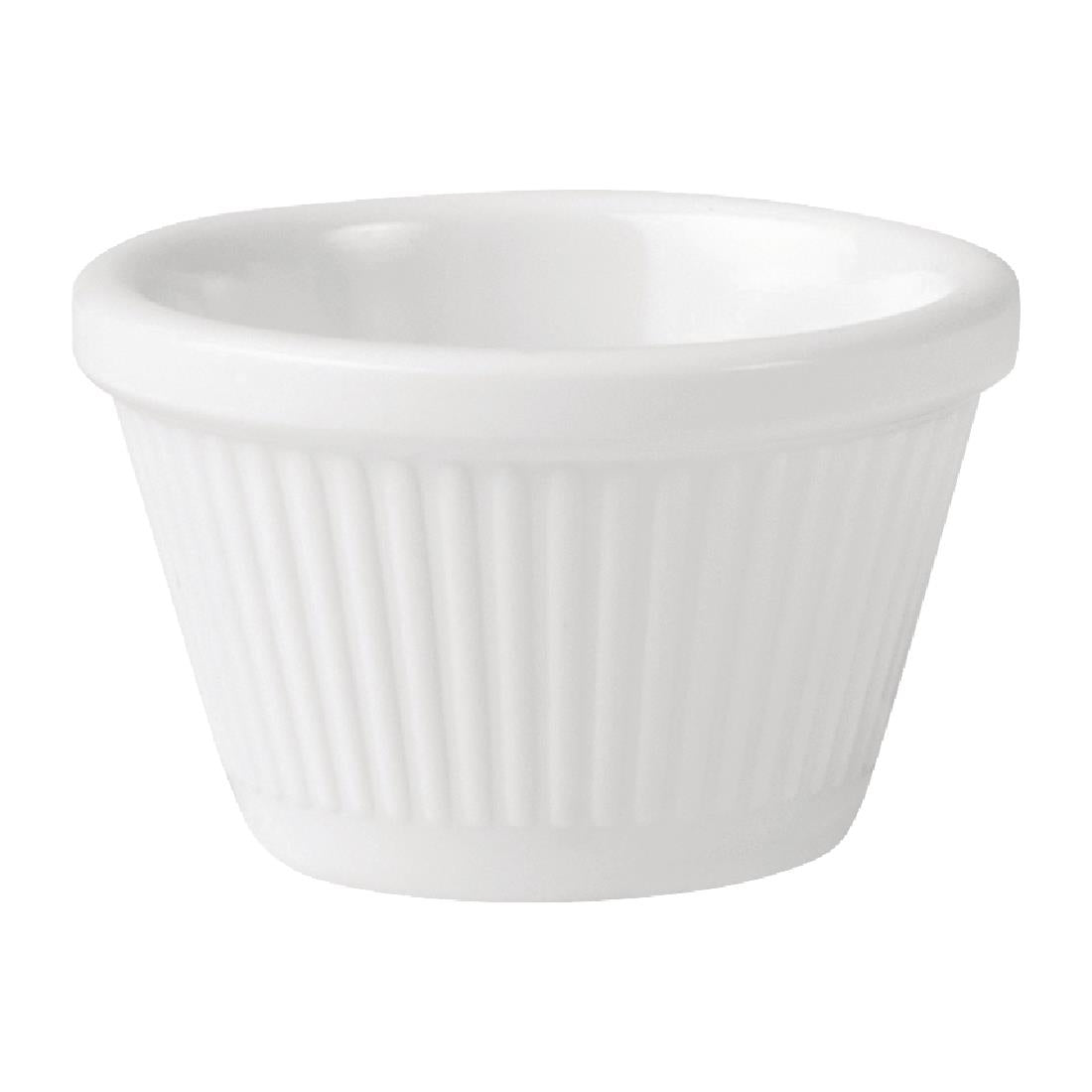 Coucou Melamine Ramekin Fluted White - 45ml • PAS-HU750