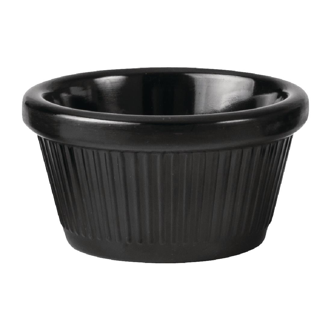 Coucou Melamine Ramekin Fluted Black- 60ml • PAS-HU751