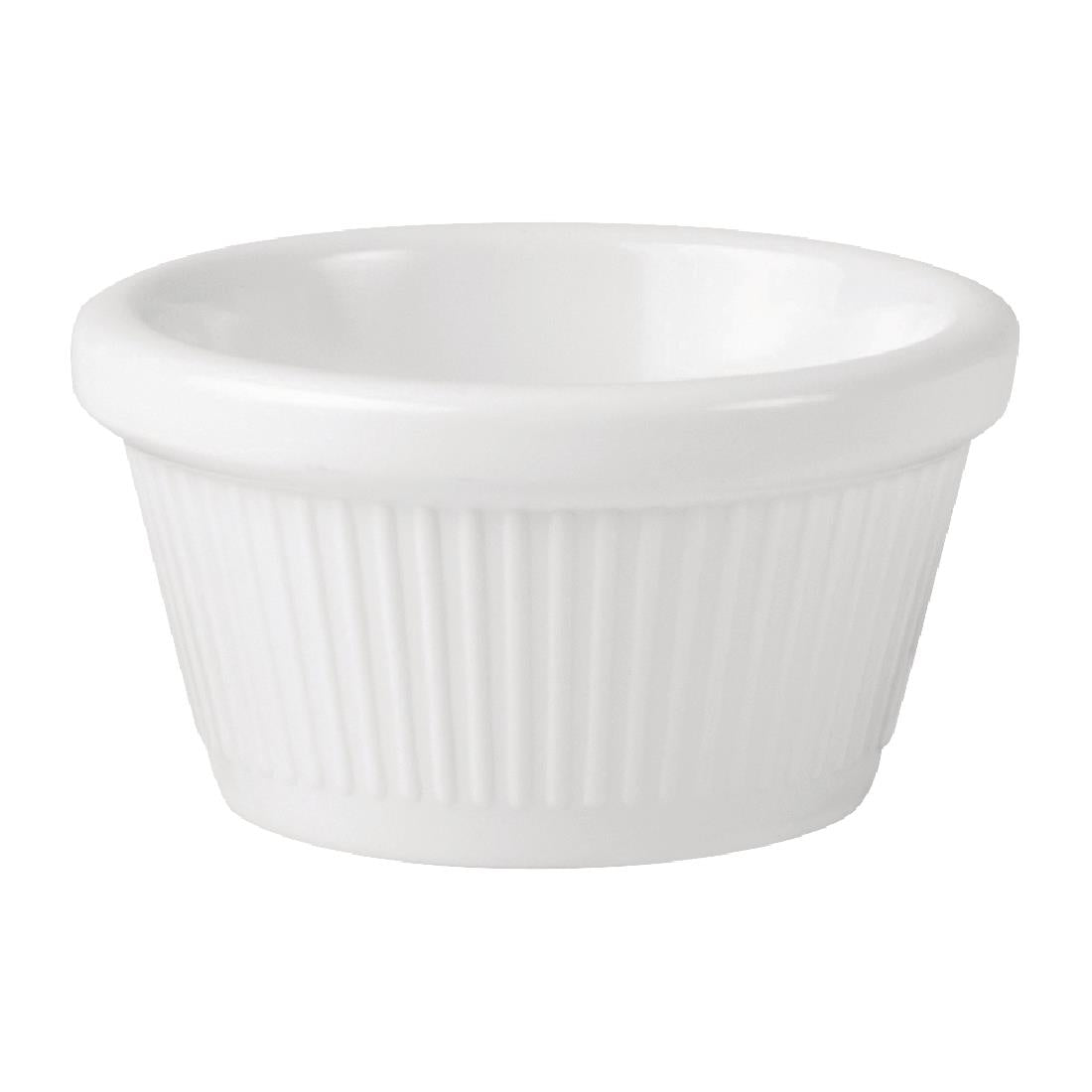 Coucou Melamine Ramekin Fluted White 60ml (24 Pack) • PAS-HU752