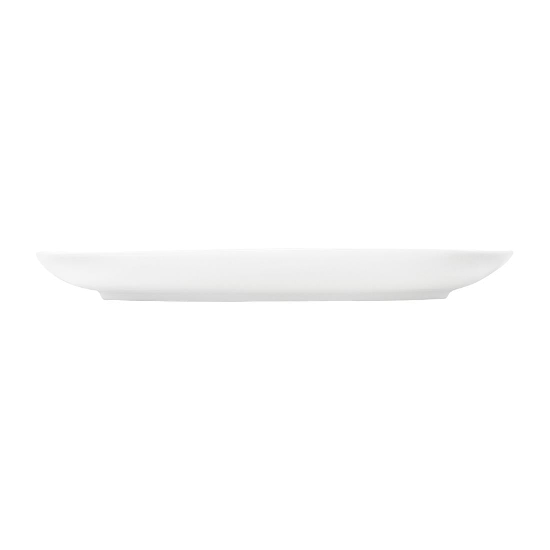 Tablekraft Core Platter Oval Coupe Shape White 230x165x22mm (6 Pack) (Dimension: 230x165x22mm. Material: Porcelain. Pack Quantity: 6) • PAS-HU933