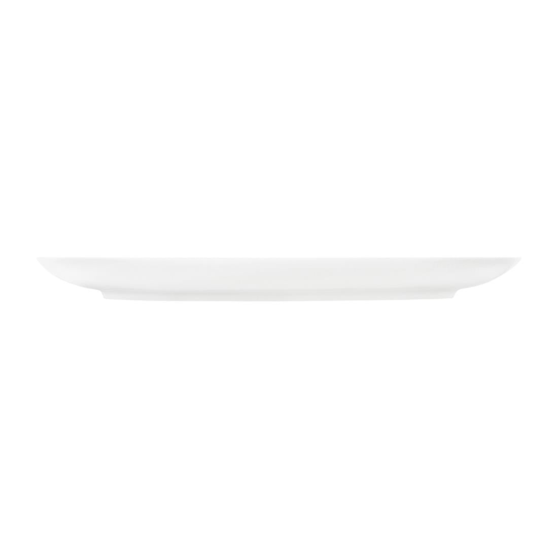 Tablekraft Core Platter Oval Coupe Shape White 255x180x23mm (4 Pack) (Dimension: 255x180x23mm. Material: Porcelain. Pack Quantity: 4) • PAS-HU934