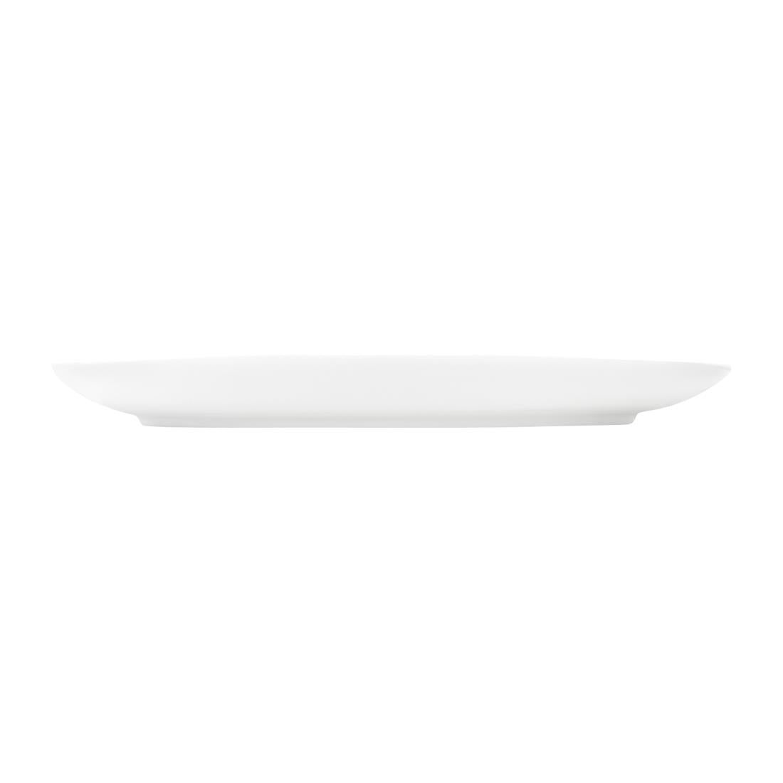 Tablekraft Core Platter Oval Coupe Shape White 300x215x30mm (2 Pack) (Dimension: 300x215x30mm. Material: Porcelain. Pack Quantity: 2) • PAS-HU935